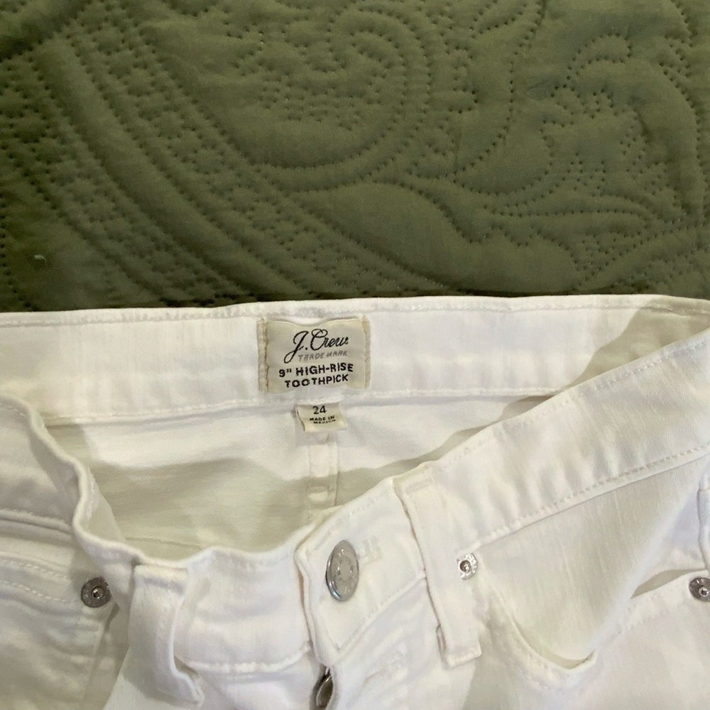 J. Crew Women's High-Rise White Jeans